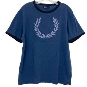 NWOT FRED PERRY Tshirt Men XL Graphic Logo Short Sleeve Navy